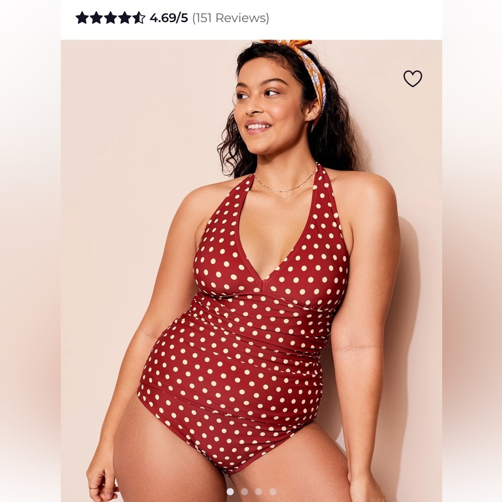 NWT Adore Me Ariele Contour Plus women’s XL one-piece swimsuit red polka dot